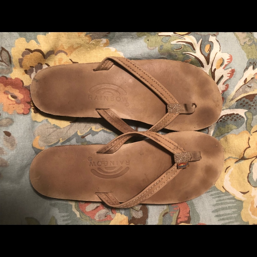 Women’s Rainbow sandals tan medium 6.5-7.5 leather